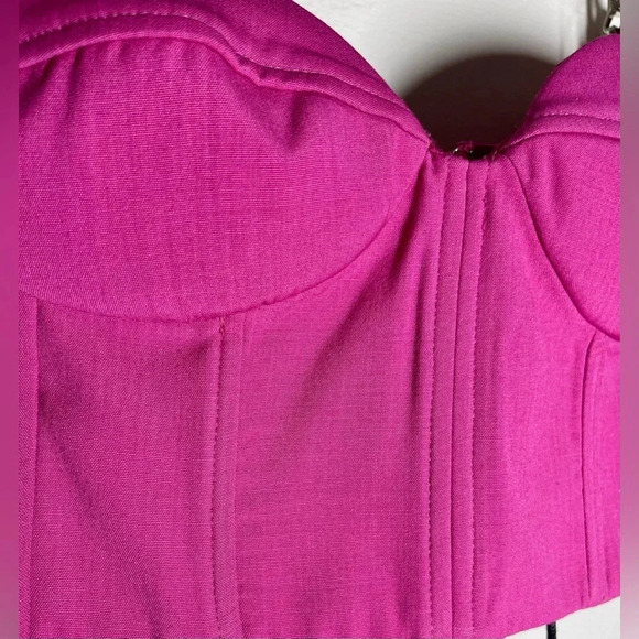 Guiseppe Di Morabito | Fuchsia Pink Bustier | Rhinestone Chain & Boning | IT 44 - Picture 4 of 9